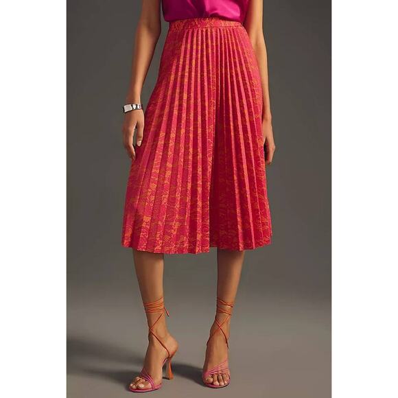 Anthropologie Dresses & Skirts - Anthropologie Maeve Pleated Jersey Skirt Size Medium Pink